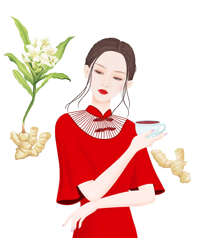 999红糖姜茶包装插画(商用勿盗)