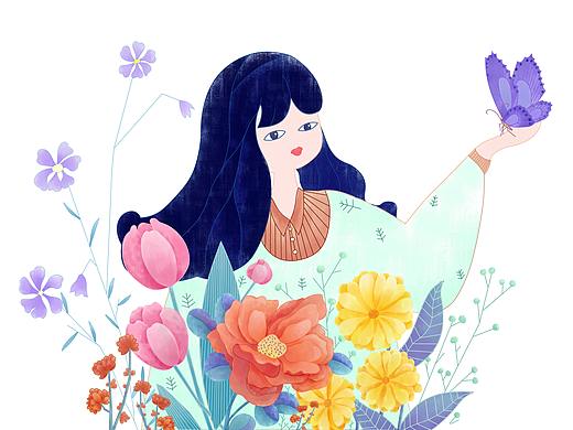 女生插画