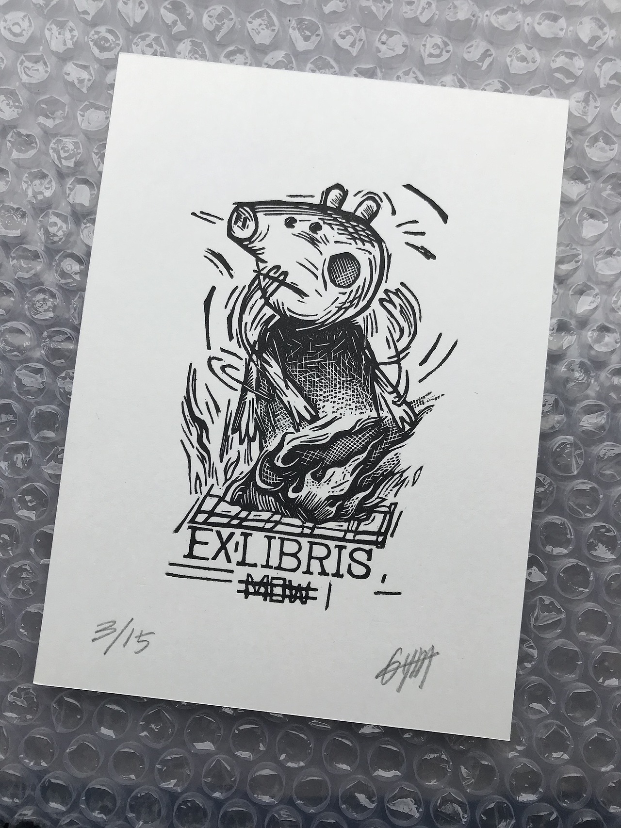 黑白木刻藏书票