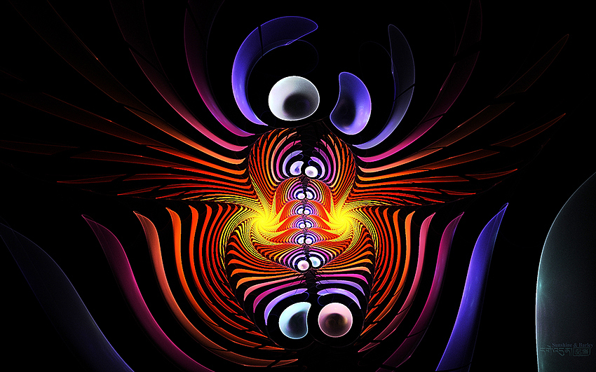 介是神马?
不小心做出来的一个有趣图案,开始觉得像只大龙虾,后来更觉像一只斑马之类的动物头像。