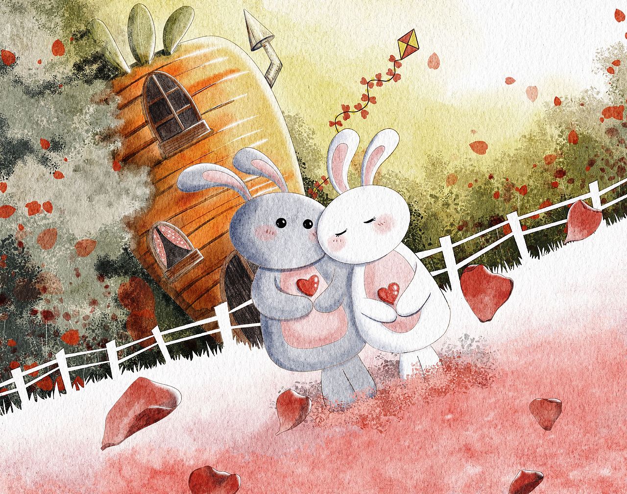 亲爱的小兔（图ZMzI5Mjk5MTY0） - 儿童插画 - 站酷设计师YOYO2007原创素材 - 站酷ZCOOL