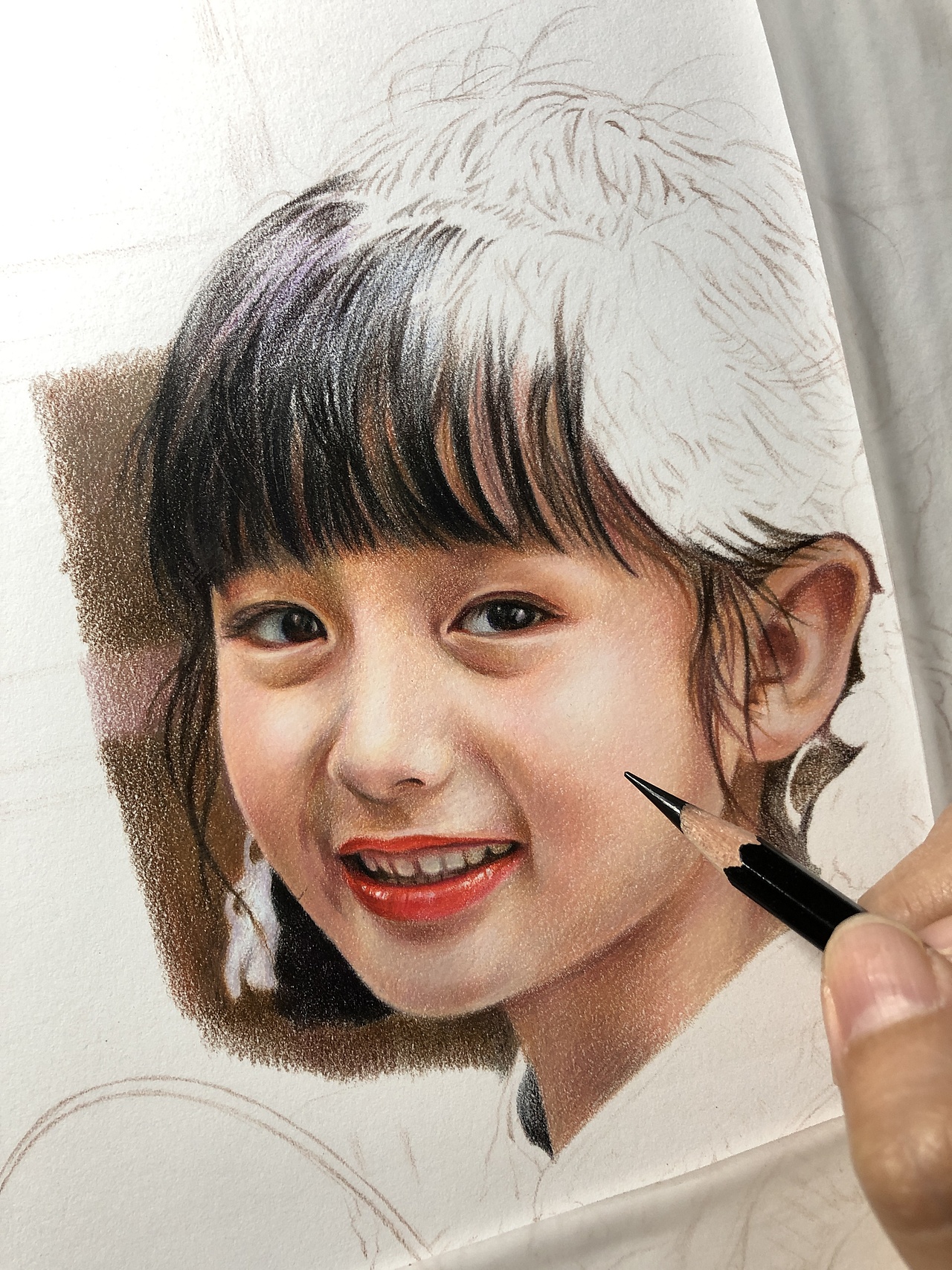 彩铅肖像裴佳欣