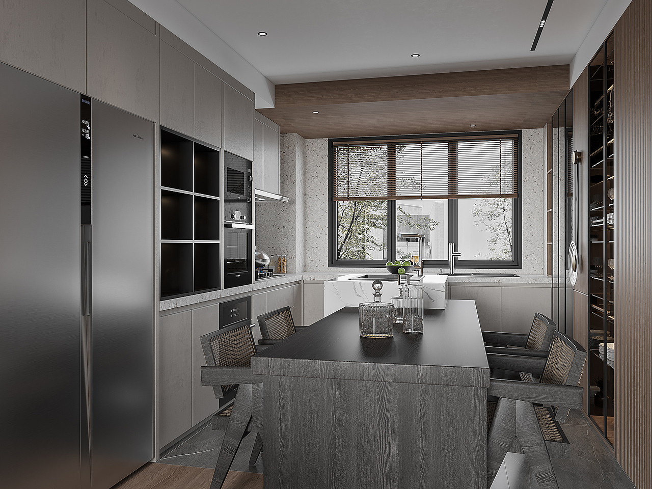 现代客餐厅卧室效果图