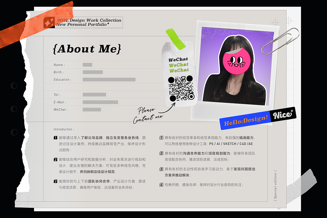 Portfolio | 年度个人作品集 视觉设计师（图ZMjU5MDM4NTk2） - 书籍/画册 - 站酷设计师山楂酱糊原创素材 - 站酷ZCOOL
