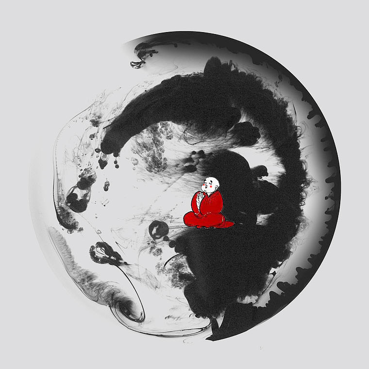 极简的泼墨禅意画作品集