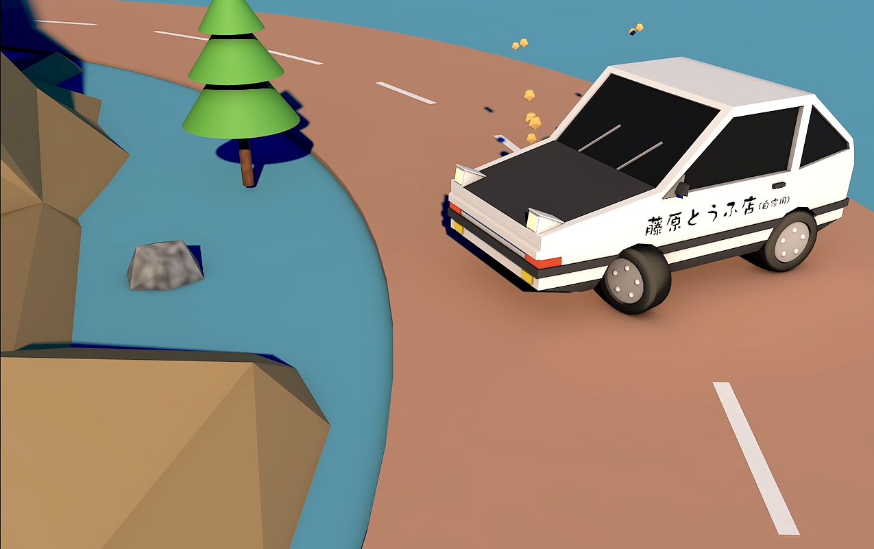 lowpoly风格——ae86漂移