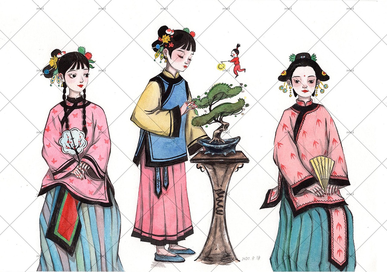 红楼梦系列|插画|商业插画|一阿梅清_原创作品-站酷zcool