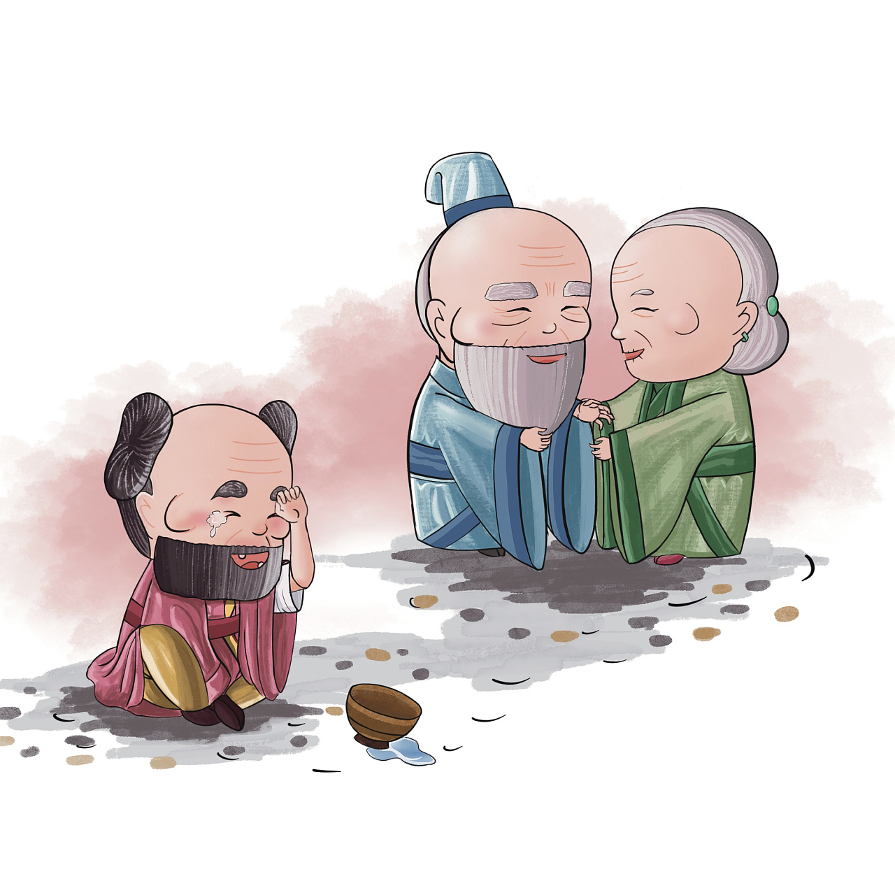 儿童插画《戏彩娱亲》