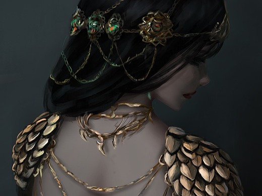 厚涂 风铃公主 原画师by wlop 《鬼刀》