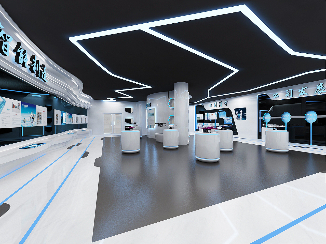 航空无人机飞机科技现代展厅效果图（图ZMjE0MDI5Njgw） - 其他三维 - 站酷设计师3D设计联系我原创素材 - 站酷ZCOOL
