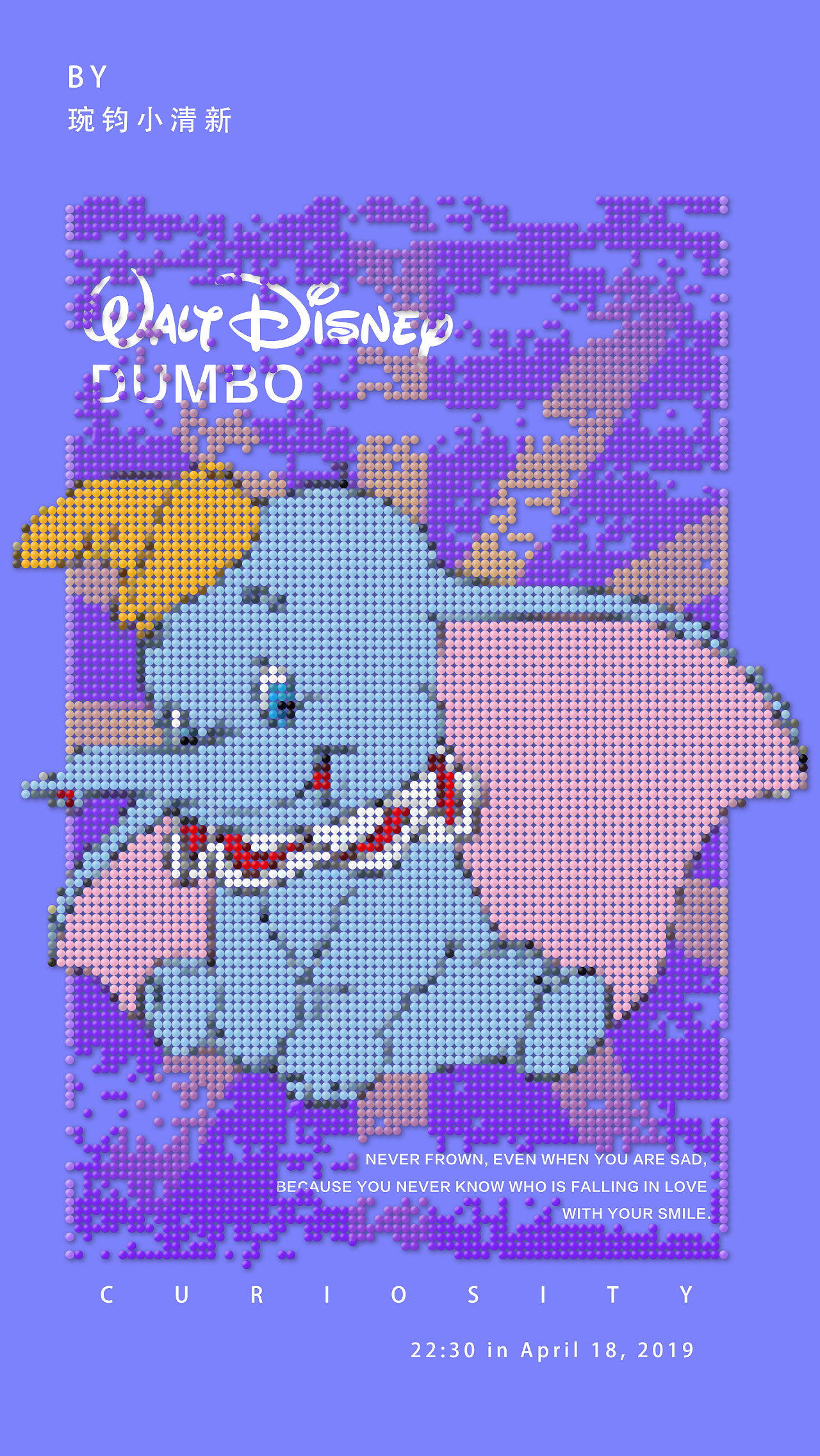 1年前 186 2 0 南京  |  设计爱好者 马赛克可爱小飞象 原创  -  平面