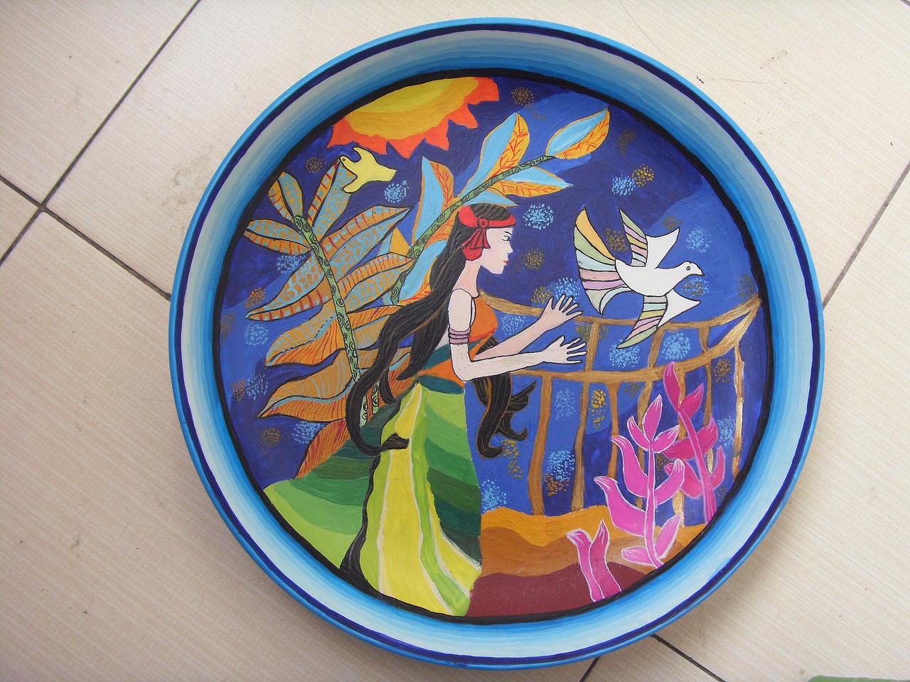 手绘盘子、马勺 最炫民族风 丙烯画（图ZMjk1OTA2MzI=） - 工艺品设计 - 站酷设计师小放原创素材 - 站酷ZCOOL