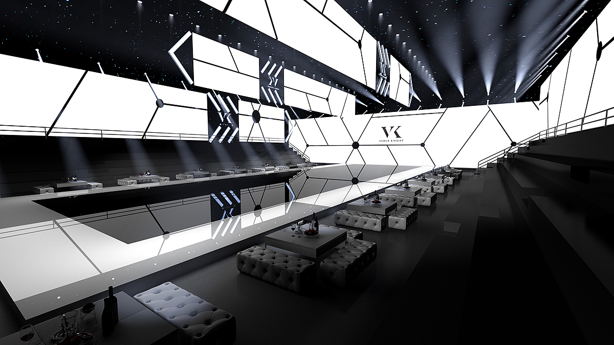 图少儿模特秀场长安欧尚演播厅直播卖货场景舞台设计时装秀t台设计