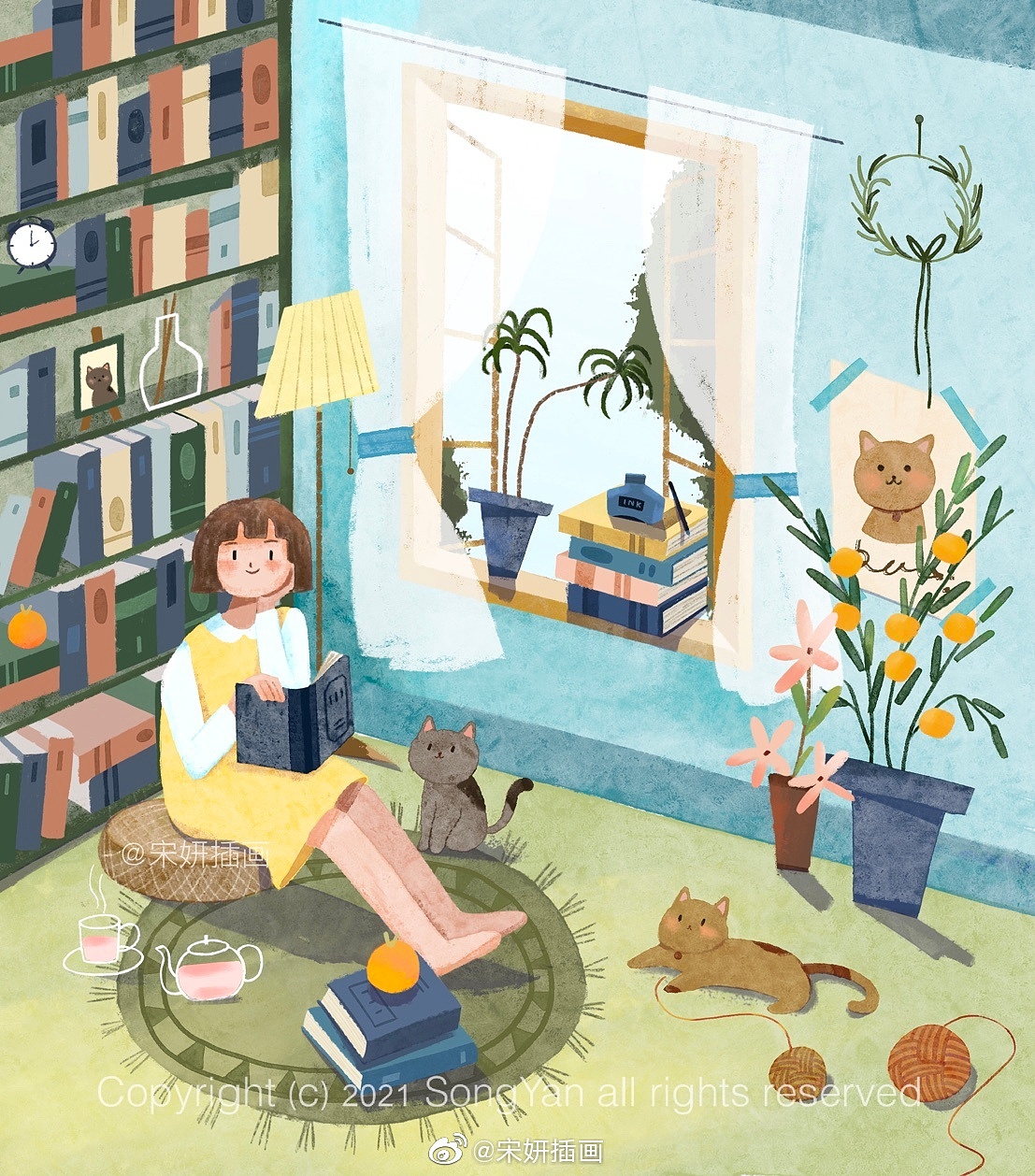 原创插画《绿意》场景系列（图ZMjU2MjczNjMy） - 商业插画 - 站酷设计师宋妍插画原创素材 - 站酷ZCOOL