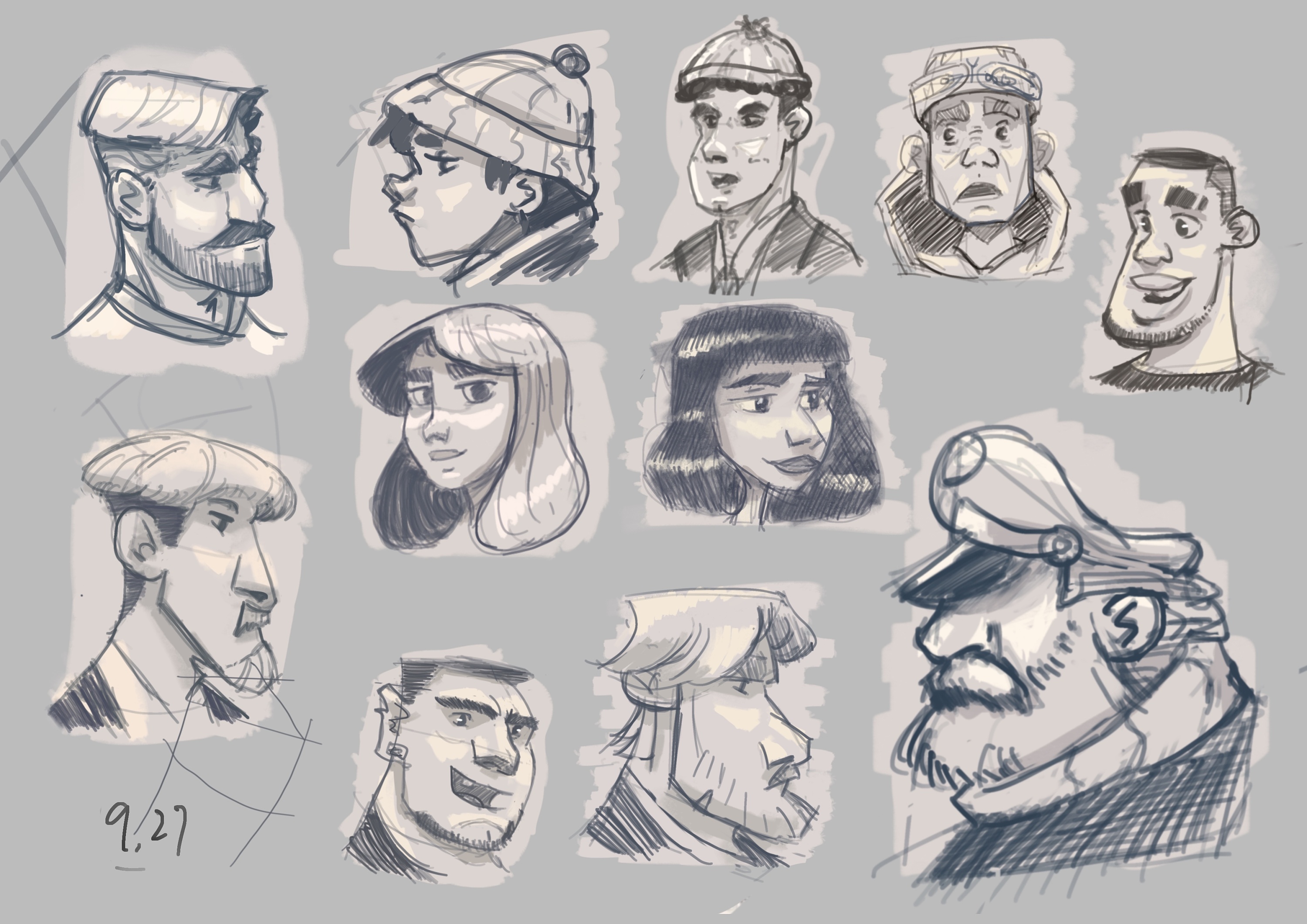 美式头像临摹练习合集