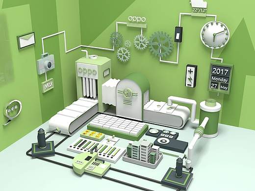 C4D工厂建模