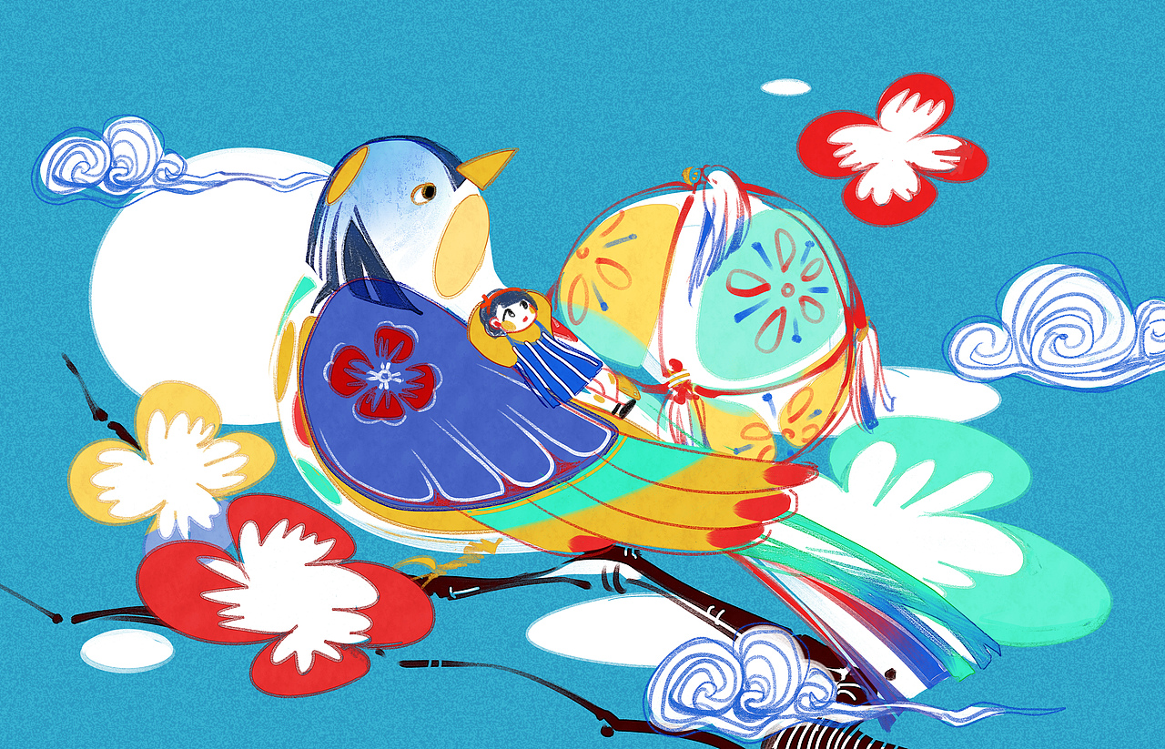 南通木版年画特征提取插画应用（图ZMzIwMDU1OTYw） - 创作习作 - 站酷设计师恩霖原创素材 - 站酷ZCOOL