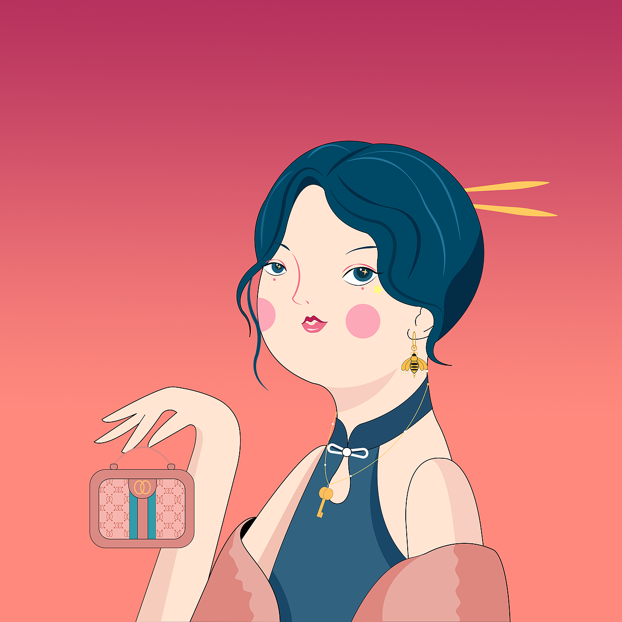 民国少女NFT（图ZMzAyNTY2ODk2） - 创作习作 - 站酷设计师爱谷穗的猫原创素材 - 站酷ZCOOL