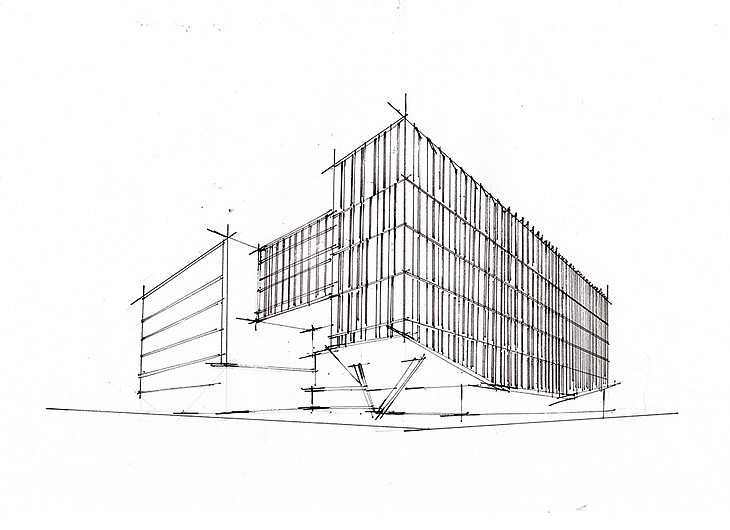 asu法学院beus中心建筑手绘临摹图带步骤青岛手绘培训
