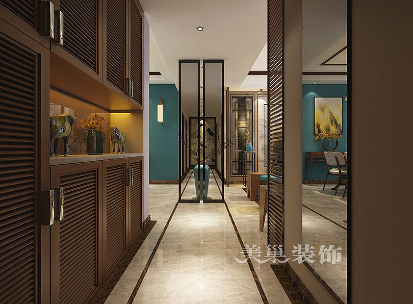 建业春天里142平四室两厅新中式风格样板间装修