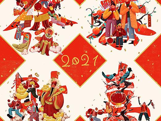 《恭喜发财》-CNY新年主题插画品牌包装设计