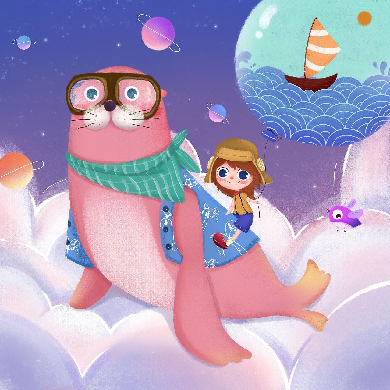 小系列-女孩与海狮