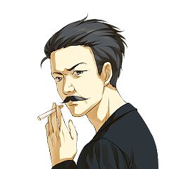 原创作品动漫单幅漫画二次元国漫肖像漫画头像小孩大叔中年人现代