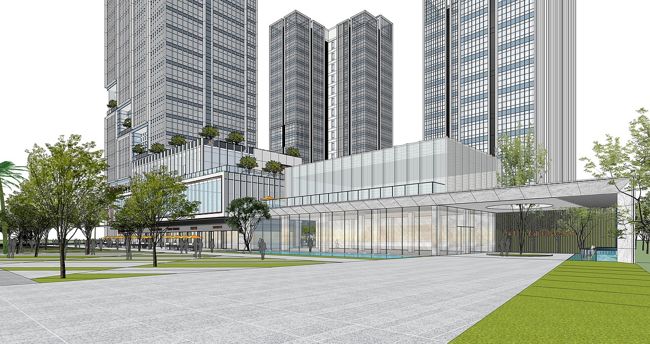 保利洋浦国际贸易中心SU模型下载