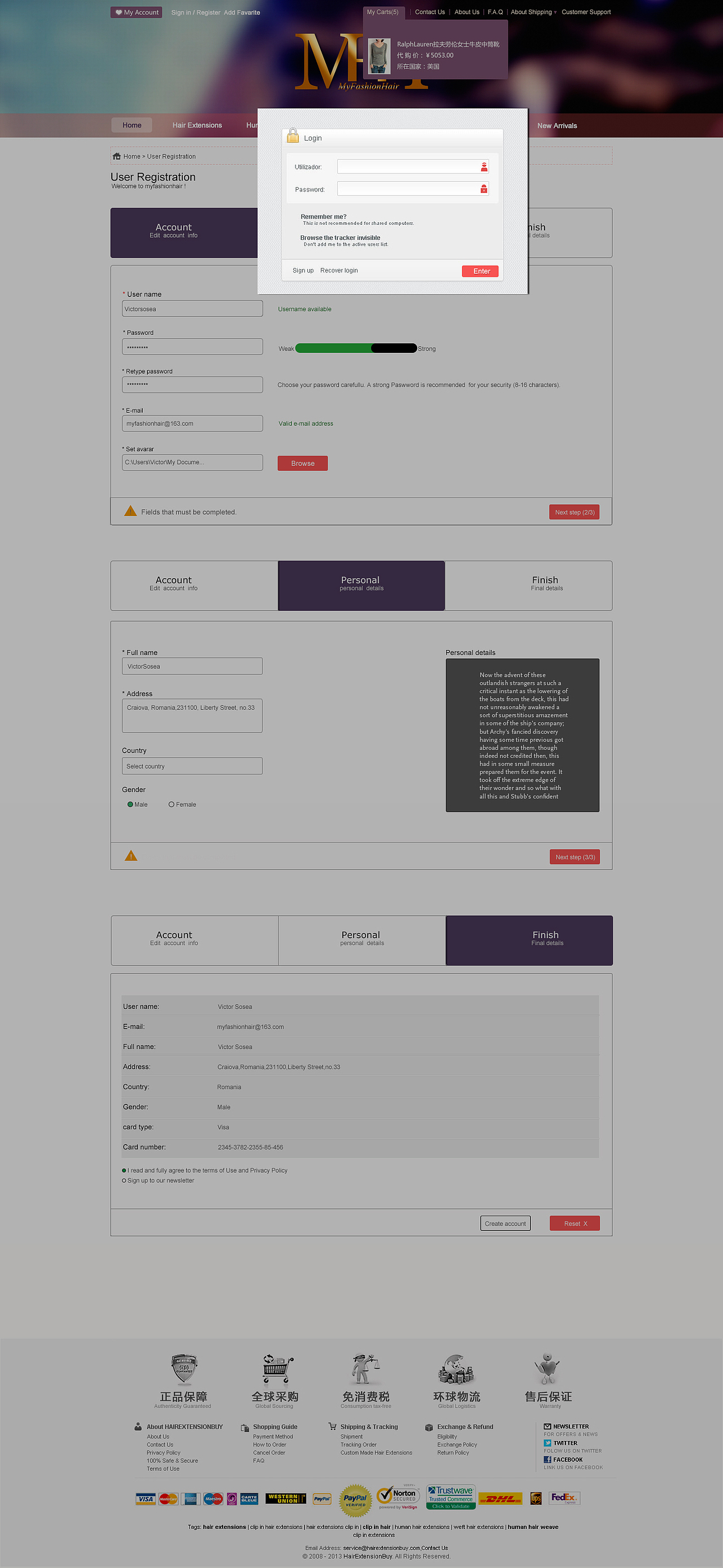 MYFASHIONHAIR外貿(mào)商城設計與前端實現(xiàn)（圖ZNzAwMTMzMjQ=） - 電商 - 站酷設計師10TAIL原創(chuàng)素材 - 站酷ZCOOL