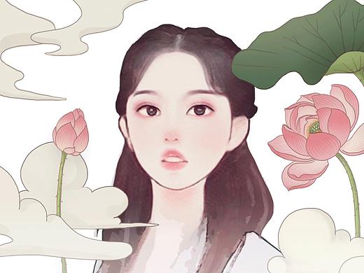 自拍表情包 | 现代古风水彩画