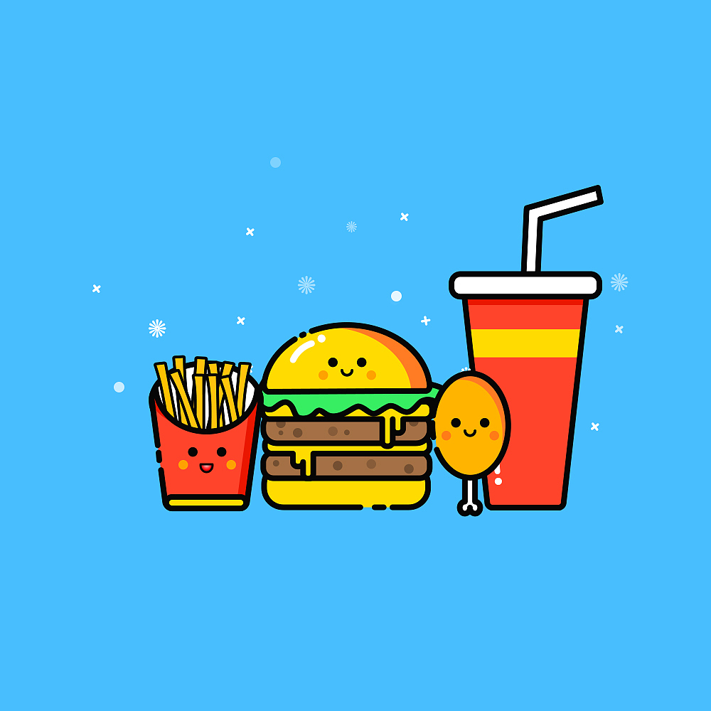 麦当劳mbe风插画