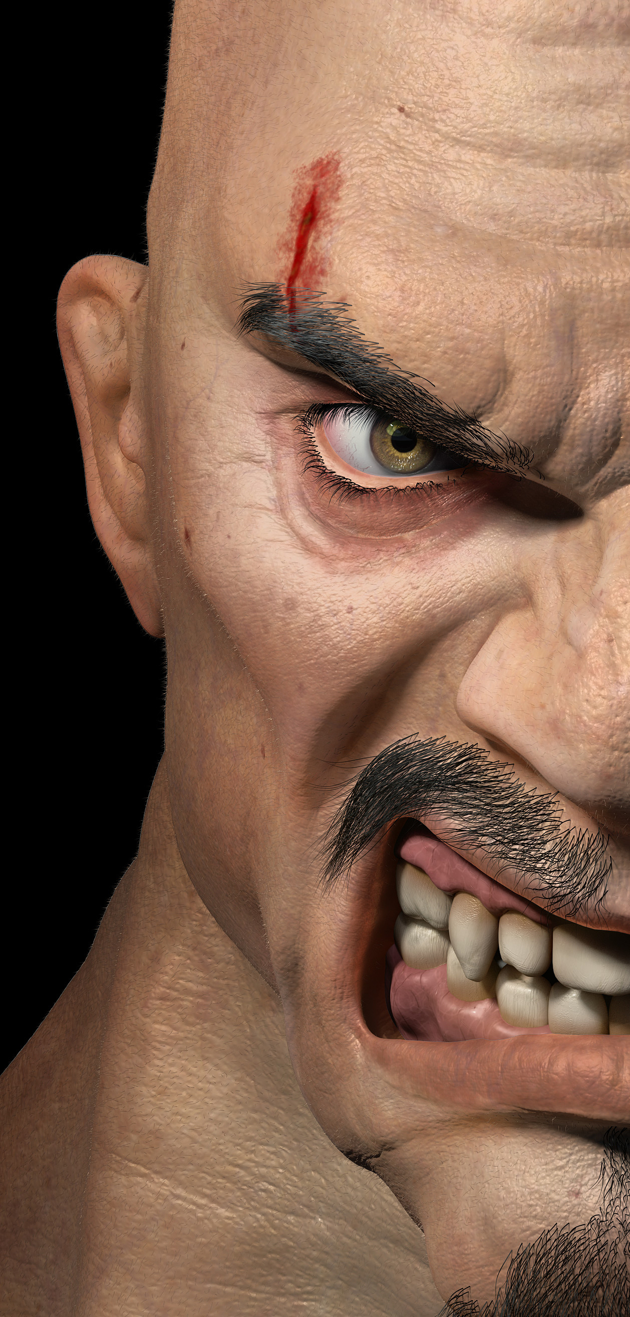 超高细节男性头部