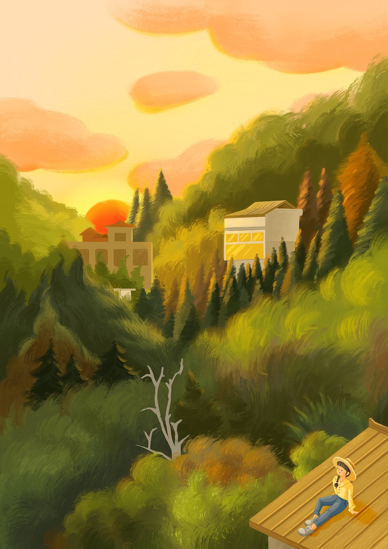 Tooya在乡野-肇兴侗寨 插画创作（图ZMzAxMDMxNTM2） - 创作习作 - 站酷设计师Tooya兔牙原创素材 - 站酷ZCOOL