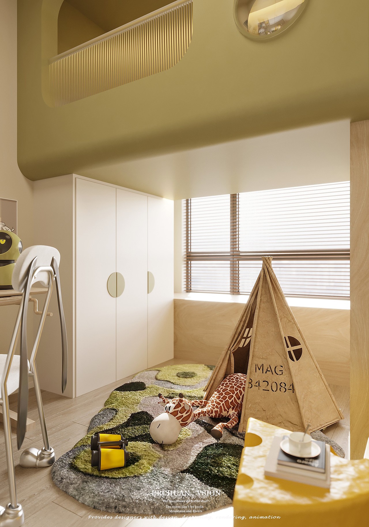 而川视觉丨现代复古奶油卧室—被包裹的归属感和治愈感