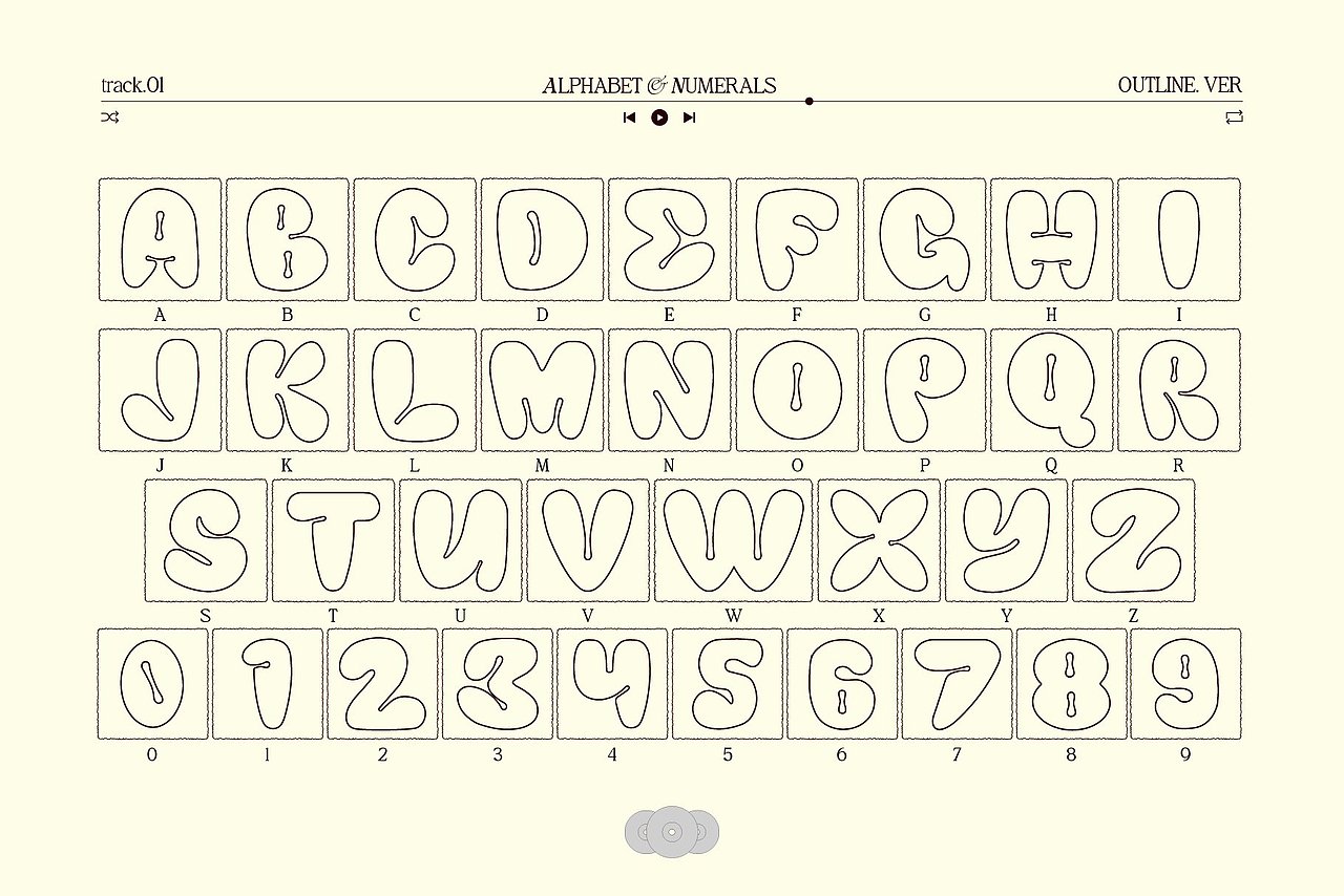 潮流趣味卡通涂鸦潮牌文创音乐海报标题气泡英文字体