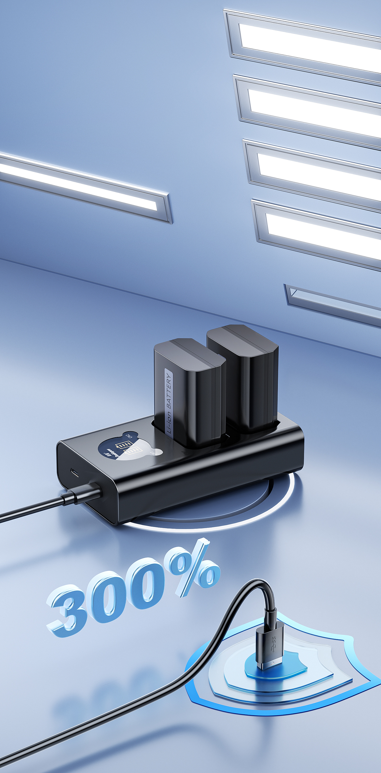 一套FW50相机电池渲染