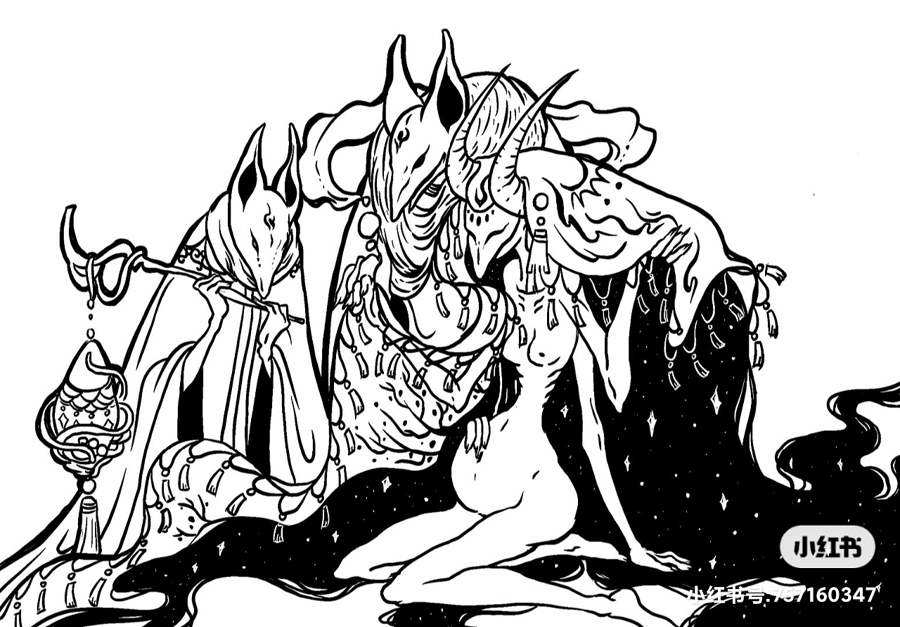 星空系列黑白线稿(一)