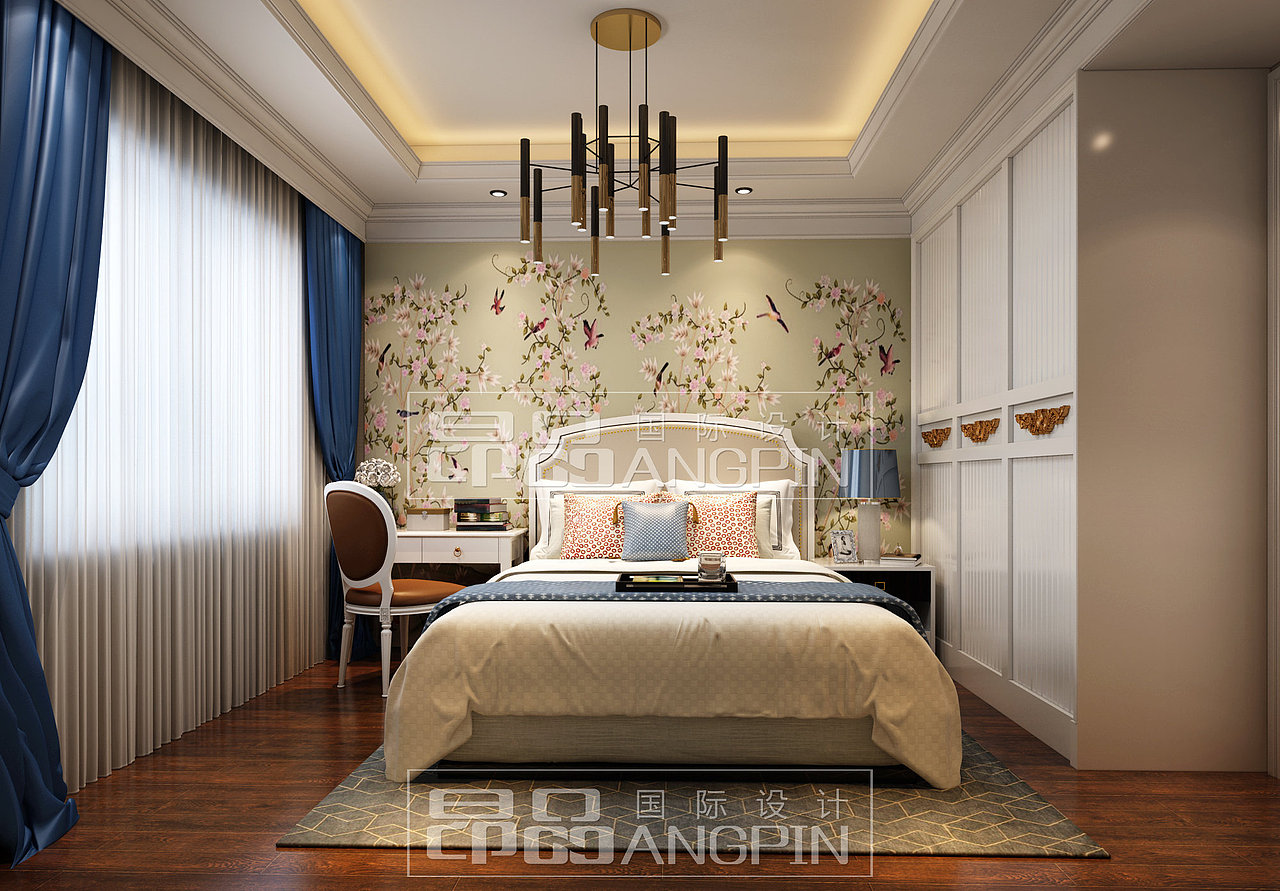 花溪碧桂园两层半别墅装修设计案例厨房卧室装修效果图