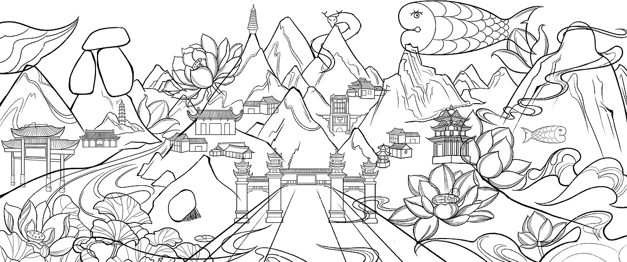 “千山春游记”插画作品（图ZMjQ4NzI2NDI0） - 艺术插画 - 站酷设计师HAO一O原创素材 - 站酷ZCOOL