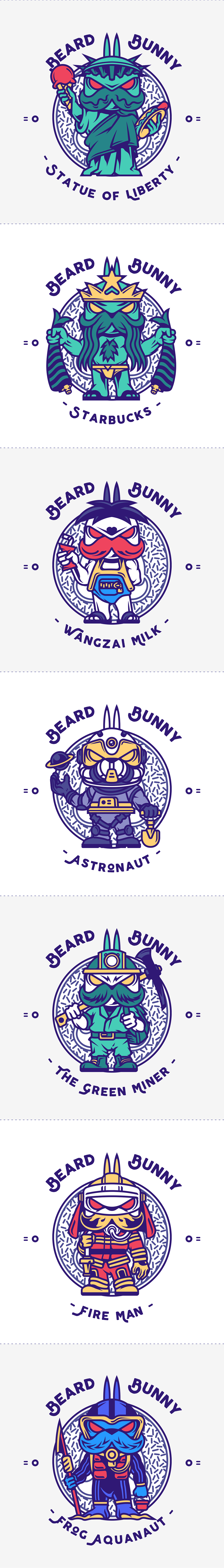 原创形象设计《BEARD BUNNY》（图ZMTE5MTQ4MDIw） - IP形象 - 站酷设计师Messence原创素材 - 站酷ZCOOL