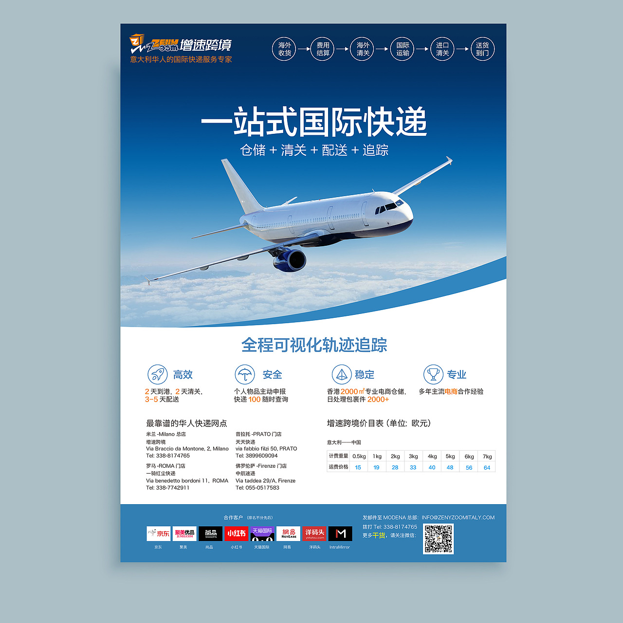 航空物流单页和海报设计。