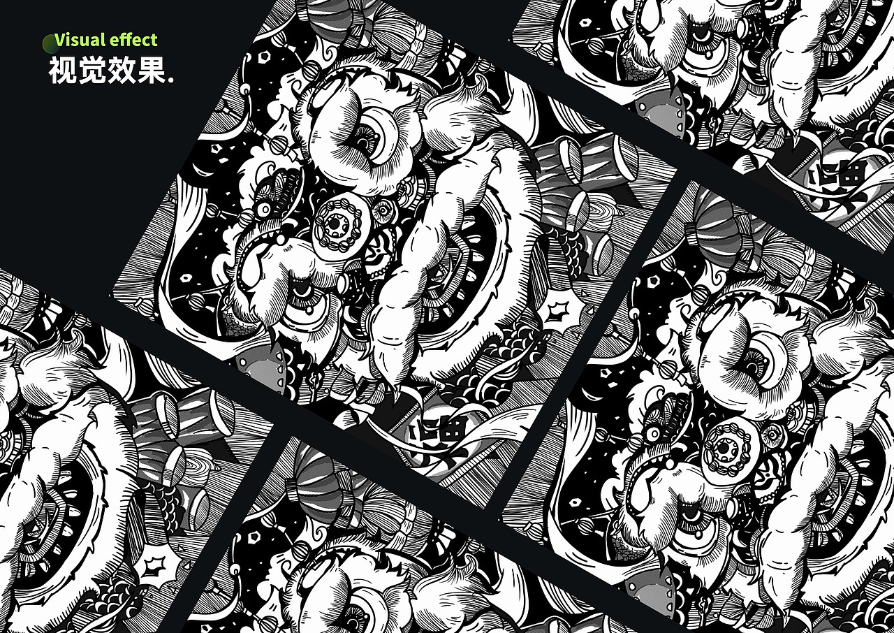 《鱼之乐》黑白装饰画/包装设计