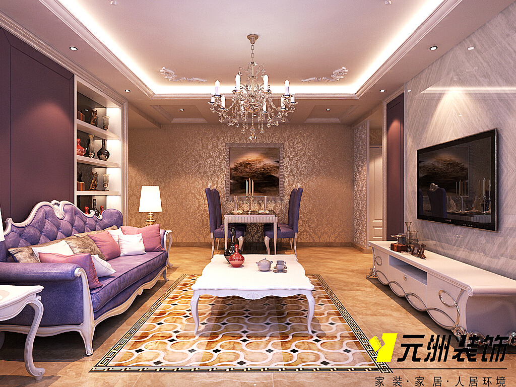 紫晶悦城-206平米四居中式风格-谷居家居装修设计效果图