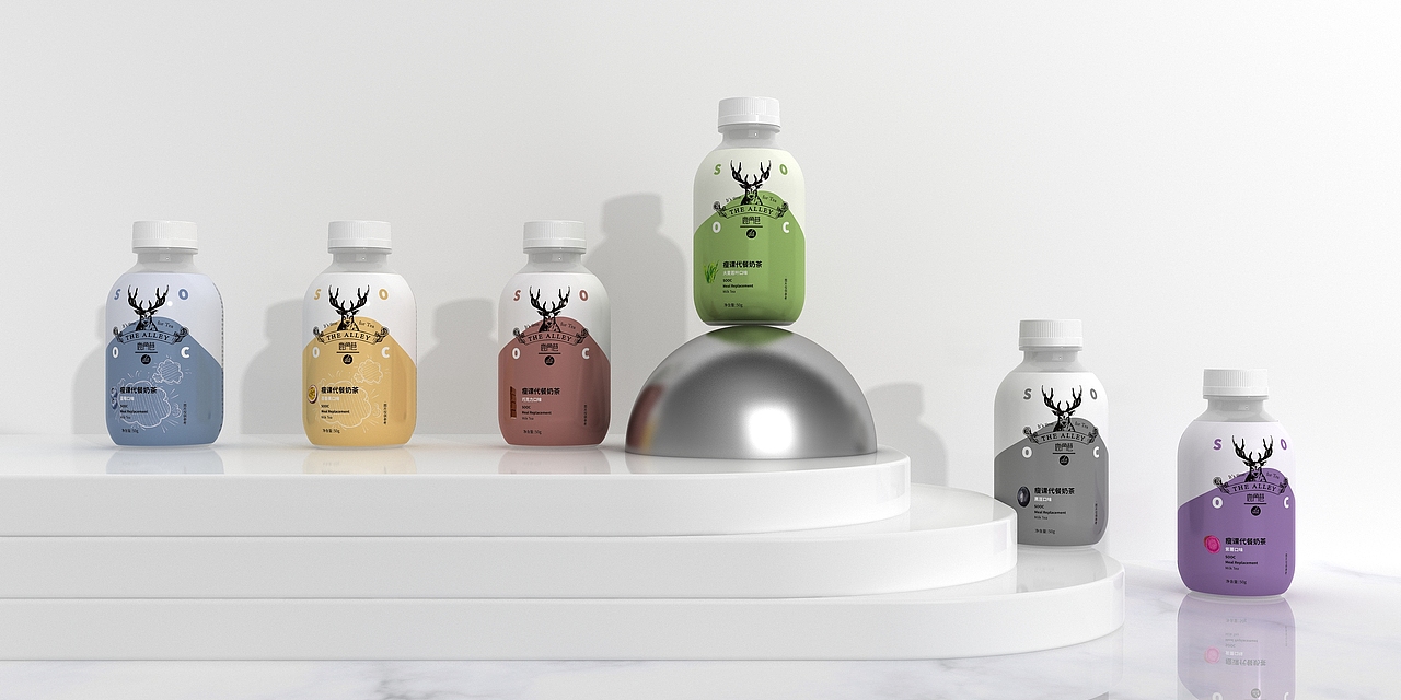 鹿角巷×瘦课 联名款奶茶包装 代餐奶茶 低脂低热高蛋白（图ZMjQxMTAwNjQ4） - 包装 - 站酷设计师投以木瓜品牌设计原创素材 - 站酷ZCOOL