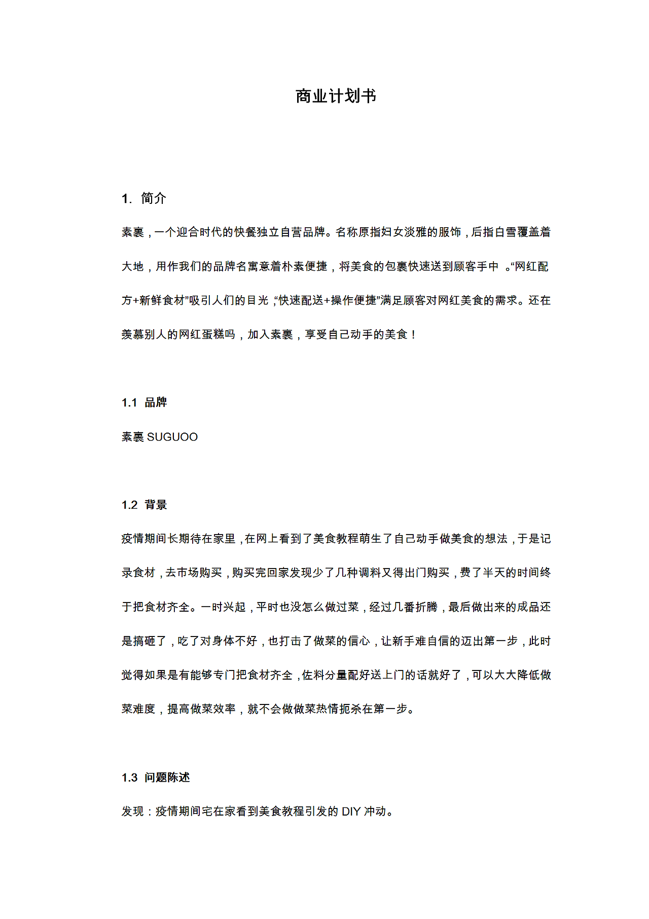 商业计划书-素裹