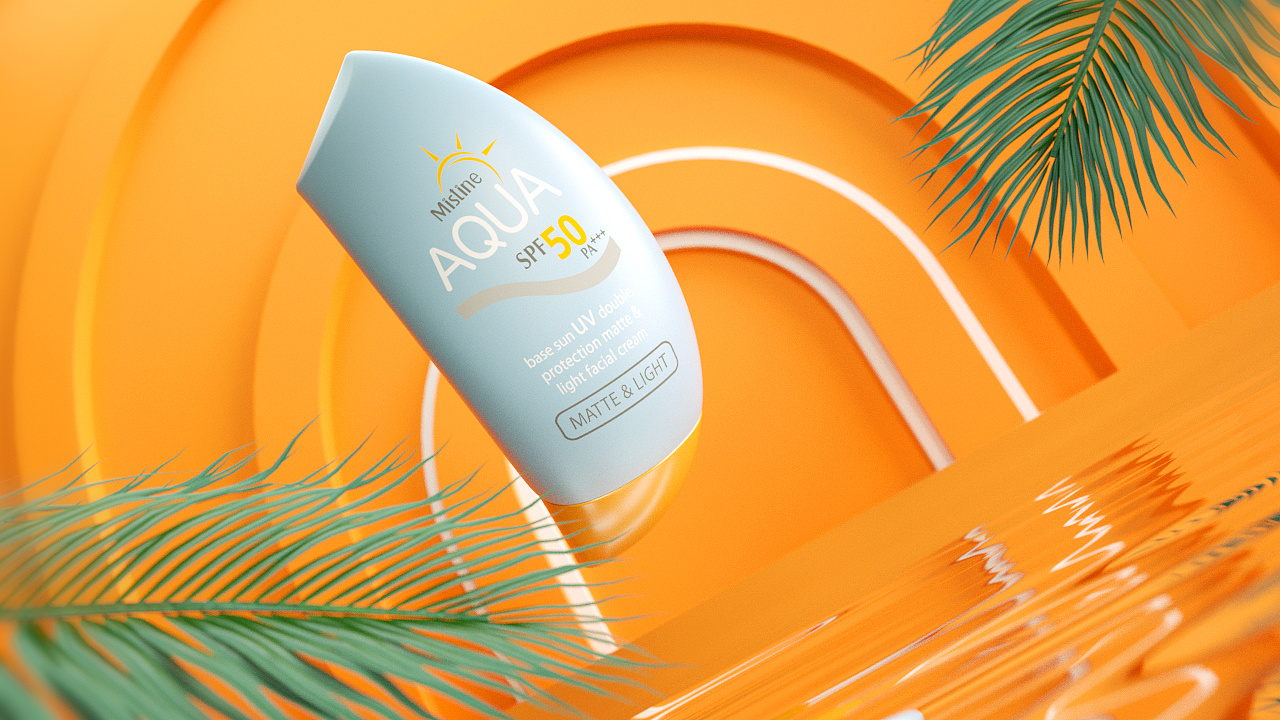 「zeroup」mistine彩妆产品防晒乳c4d制作广告宣传片