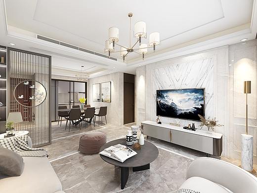 深圳装修：荔景山色，现代简约风的家，玄关就够亮眼！