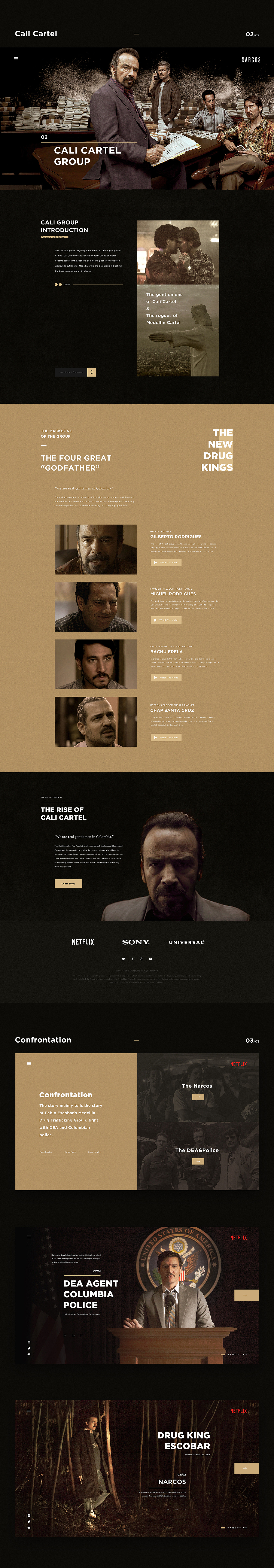美剧《Narcos》页面设计稿