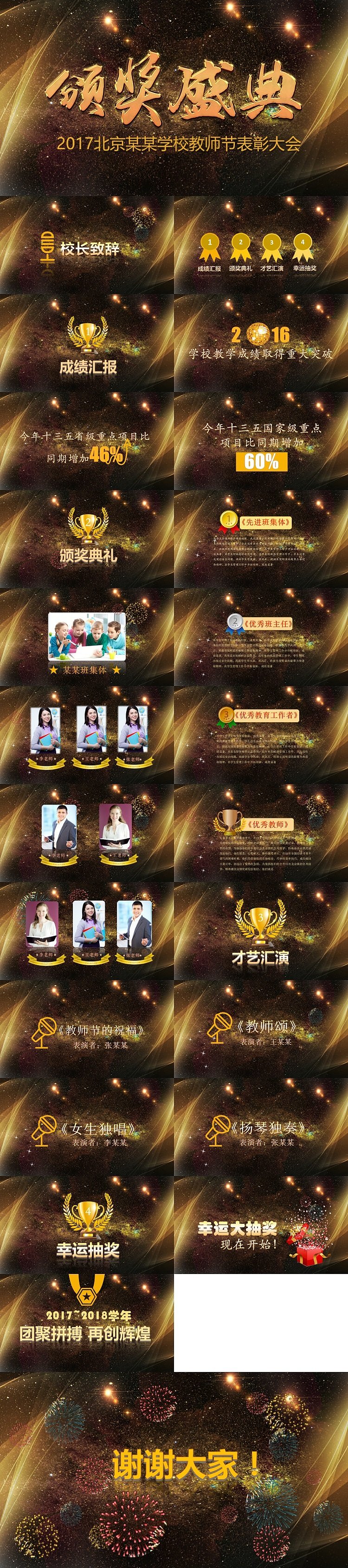 黑金大气颁奖典礼颁奖盛典PPT模板