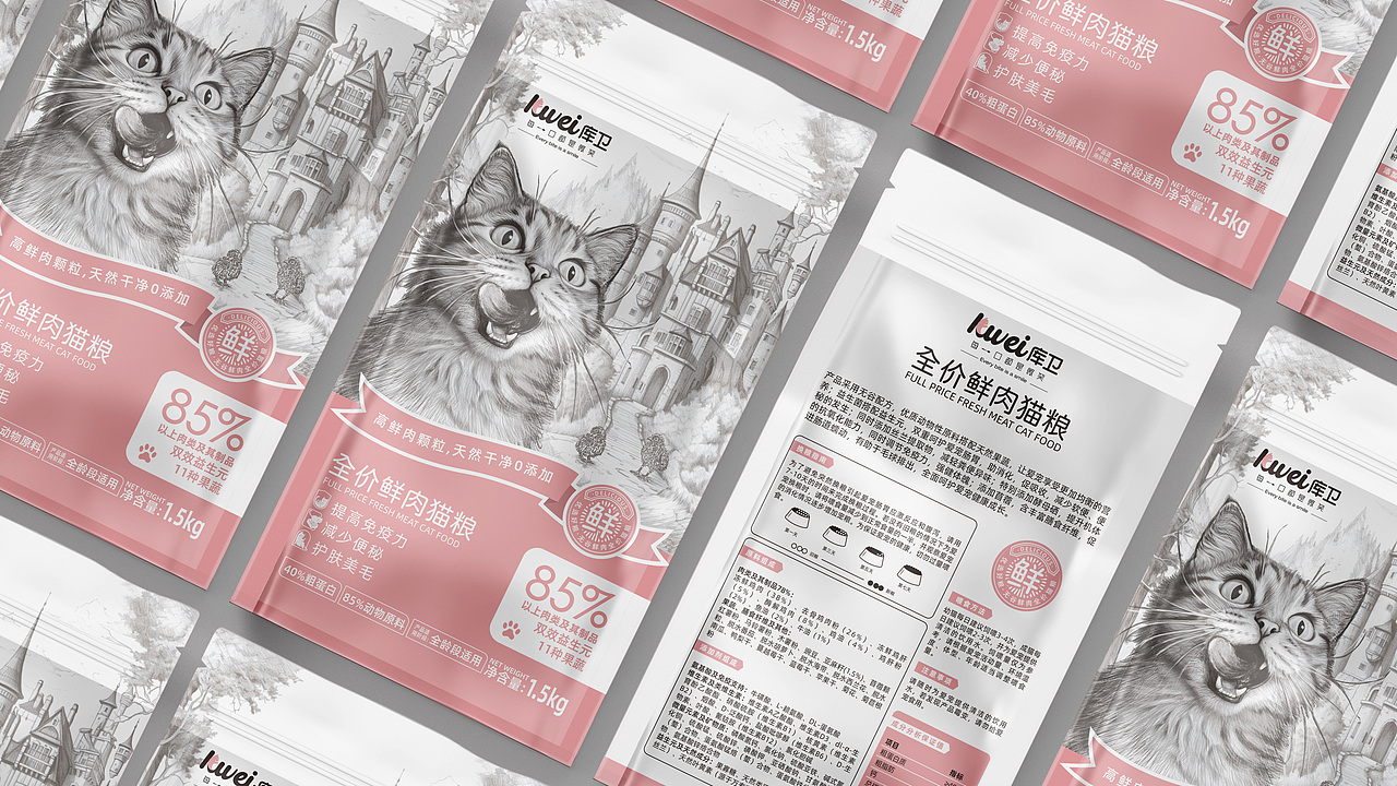 全价鲜肉猫粮包装设计